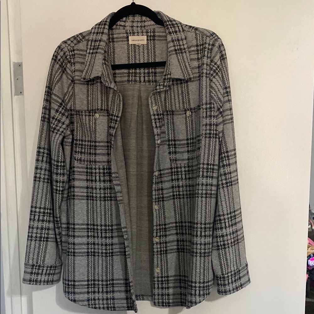 Plaid Gray Women's Jacket